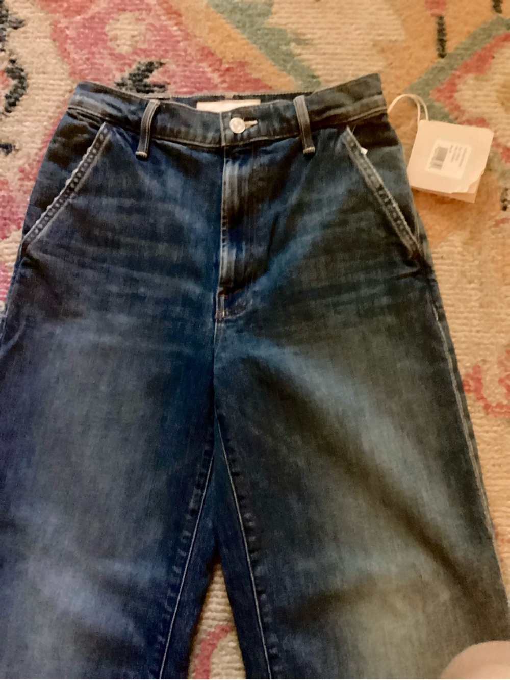 MOTHER High-Rise Spinner Prep Skimp Wide-Leg Jeans in Flashback 26 - Picture 6 of 11